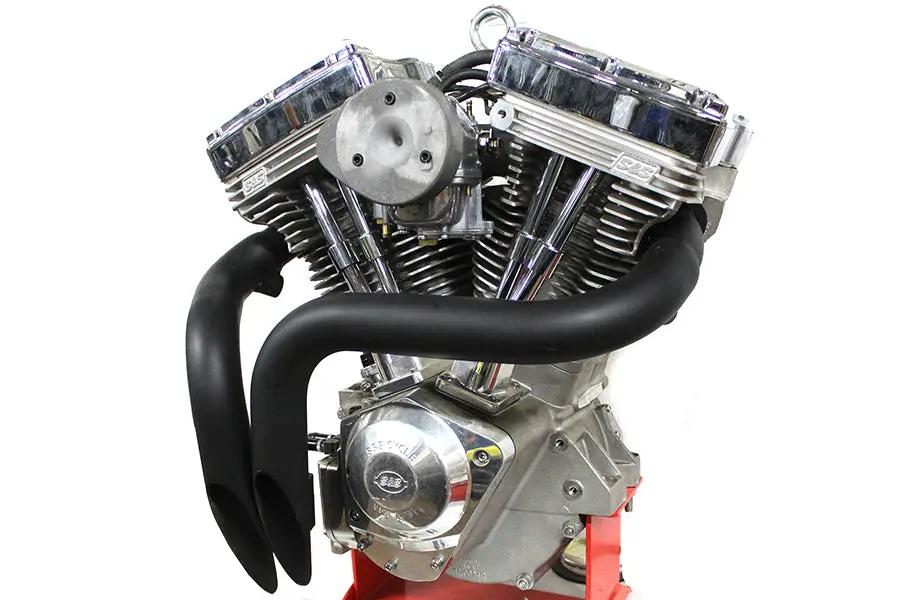 V-Twin LAF Straight Down Drag Pipe Set Black for Harley Davidson FXST 2000-2009 by V-Twin