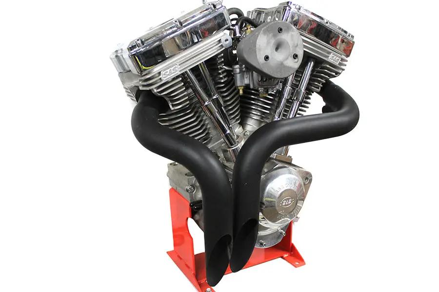 V-Twin LAF Straight Down Drag Pipe Set Black for Harley Davidson FXST 2000-2009 by V-Twin