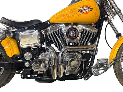 V-Twin LAF Straight Down Drag Pipe Set Chrome for Harley Davidson FXST (2000-2009) by V-Twin