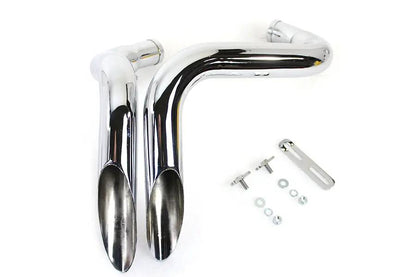 V-Twin LAF Straight Down Drag Pipe Set Chrome for Harley Davidson FXST (2000-2009) by V-Twin