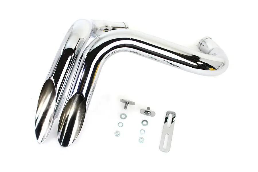 V-Twin LAF Straight Down Drag Pipe Set Chrome for Harley Davidson FXST (2000-2009) by V-Twin