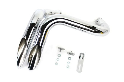 V-Twin LAF Straight Down Drag Pipe Set Chrome for Harley Davidson FXST (2000-2009) by V-Twin