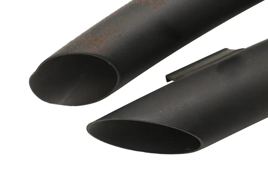 V-Twin Curved Radius 2 Inch Drag Pipe Set Black for Harley Davidson FXST by V-Twin