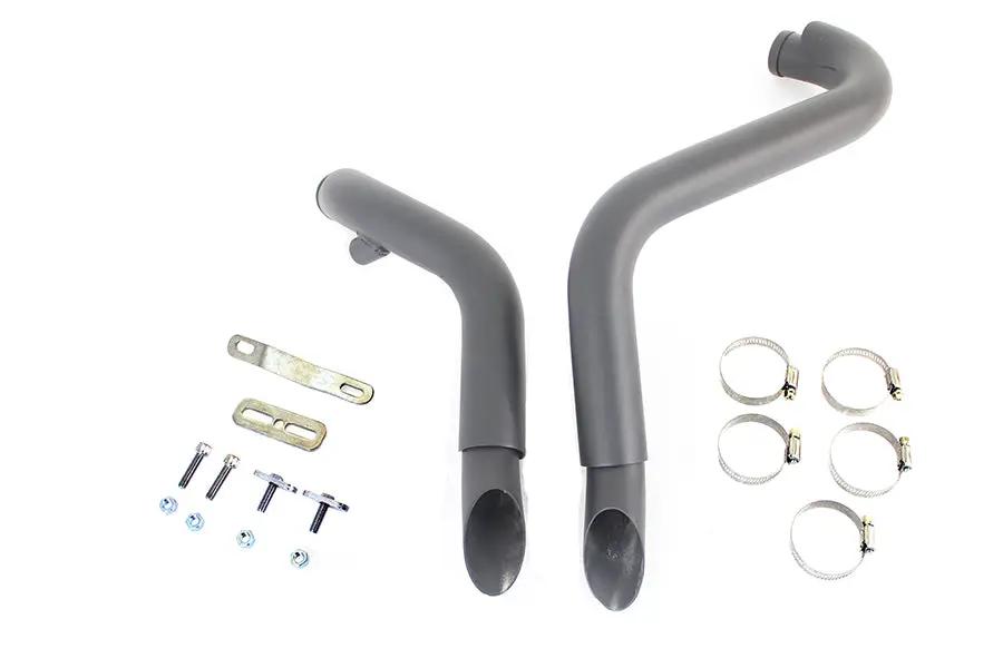 V-Twin 30-0021 Straight Down Drag Pipe Set Black with Heat Shields for Harley Davidson FXST 1986-1995 by V-Twin