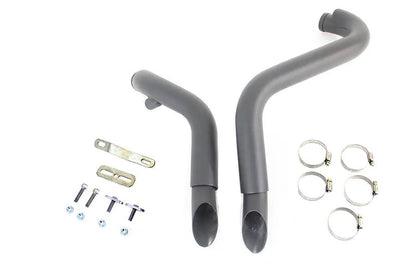 V-Twin 30-0021 Straight Down Drag Pipe Set Black with Heat Shields for Harley Davidson FXST 1986-1995 by V-Twin