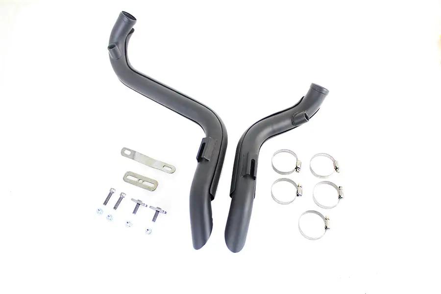 V-Twin 30-0021 Straight Down Drag Pipe Set Black with Heat Shields for Harley Davidson FXST 1986-1995 by V-Twin