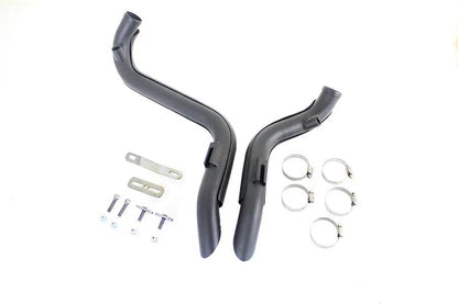 V-Twin 30-0021 Straight Down Drag Pipe Set Black with Heat Shields for Harley Davidson FXST 1986-1995 by V-Twin