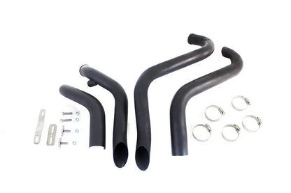 V-Twin 30-0021 Straight Down Drag Pipe Set Black with Heat Shields for Harley Davidson FXST 1986-1995 by V-Twin