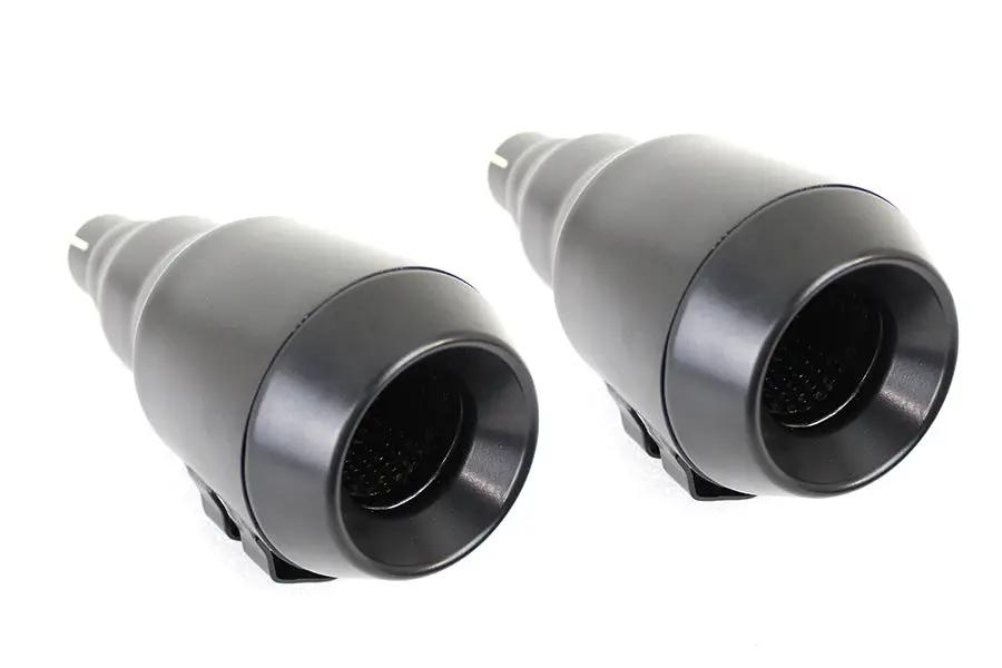 V-Twin Grenade Muffler Set Black with Channel Mount for Motorcycle Exhausts by V-Twin