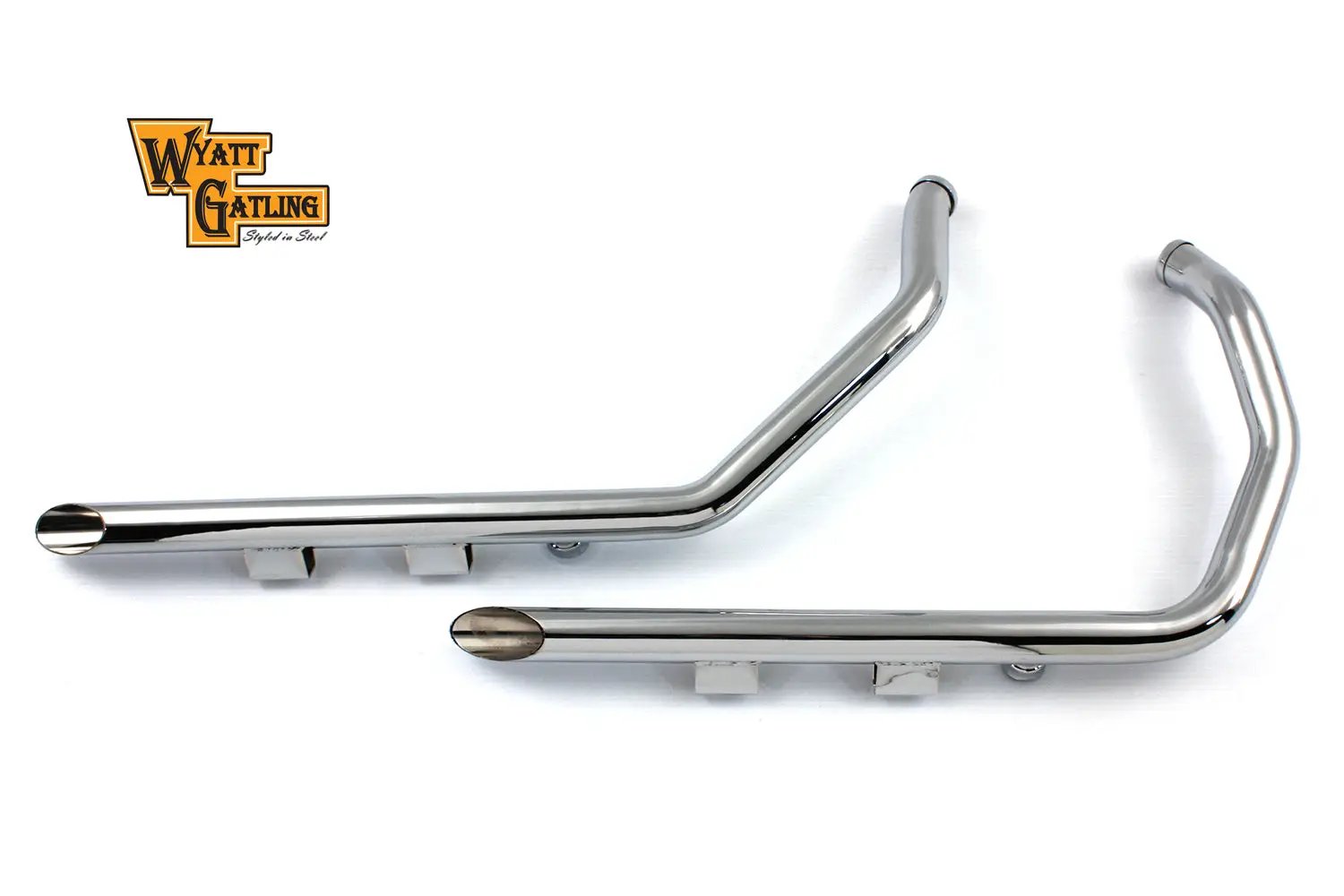 V-Twin Wyatt Gatling Exhaust Drag Pipe Set Slash Cut for Harley Davidson XL (2004-2006) by V-Twin