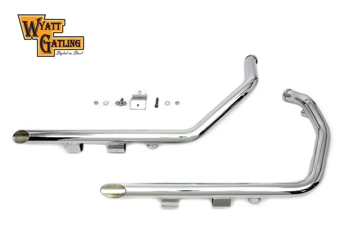 V-Twin Wyatt Gatling Exhaust Drag Pipe Set Slash Cut for Harley Davidson XL (2007-2013) by V-Twin
