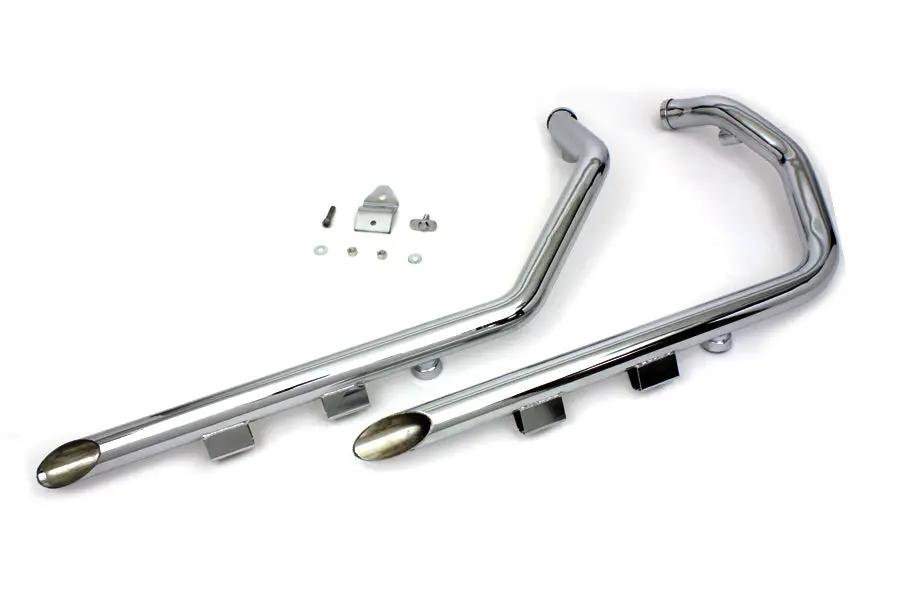 V-Twin Wyatt Gatling Exhaust Drag Pipe Set Slash Cut for Harley Davidson XL (2007-2013) by V-Twin