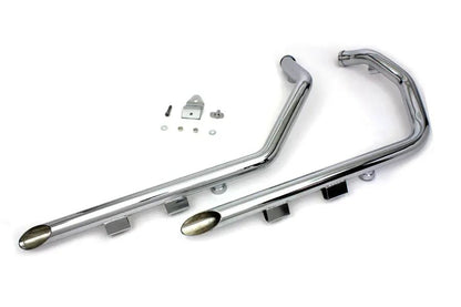 V-Twin Wyatt Gatling Exhaust Drag Pipe Set Slash Cut for Harley Davidson XL (2007-2013) by V-Twin