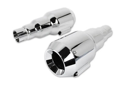 V-Twin Grenade Muffler Set Chrome - 28cm Length with Channel Mount for Motorcycles by V-Twin