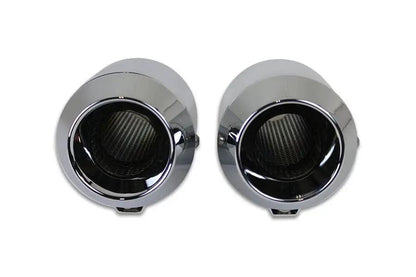 V-Twin Grenade Muffler Set Chrome - 28cm Length with Channel Mount for Motorcycles by V-Twin