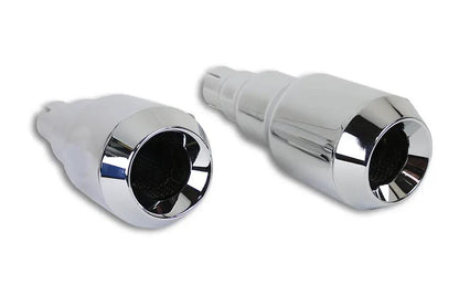 V-Twin Grenade Muffler Set Chrome - 28cm Length with Channel Mount for Motorcycles by V-Twin