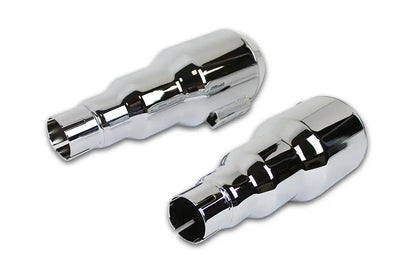 V-Twin Grenade Muffler Set Chrome - 28cm Length with Channel Mount for Motorcycles by V-Twin