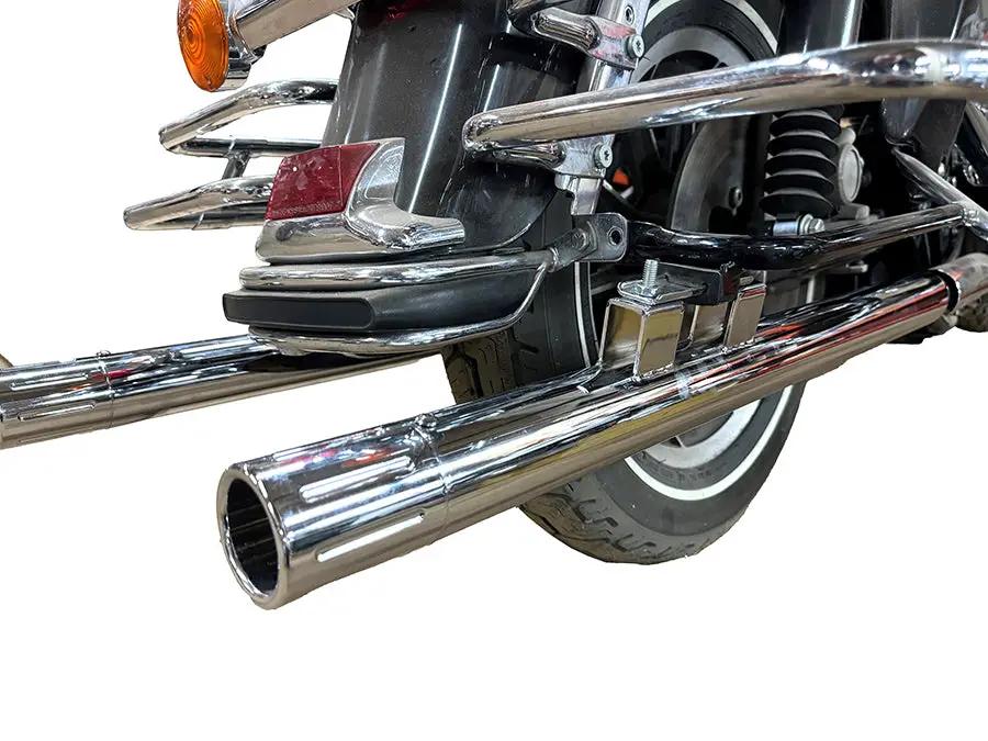 V-Twin FLT Shotgun Tail Pipe Extension Set - 34-3/4 Inch Non-Baffled Exhaust Pipes with 18mm O2 Sensor Bung for Harley Davidson FLT Models by V-Twin