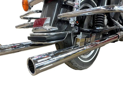 V-Twin FLT Shotgun Tail Pipe Extension Set - 34-3/4 Inch Non-Baffled Exhaust Pipes with 18mm O2 Sensor Bung for Harley Davidson FLT Models by V-Twin