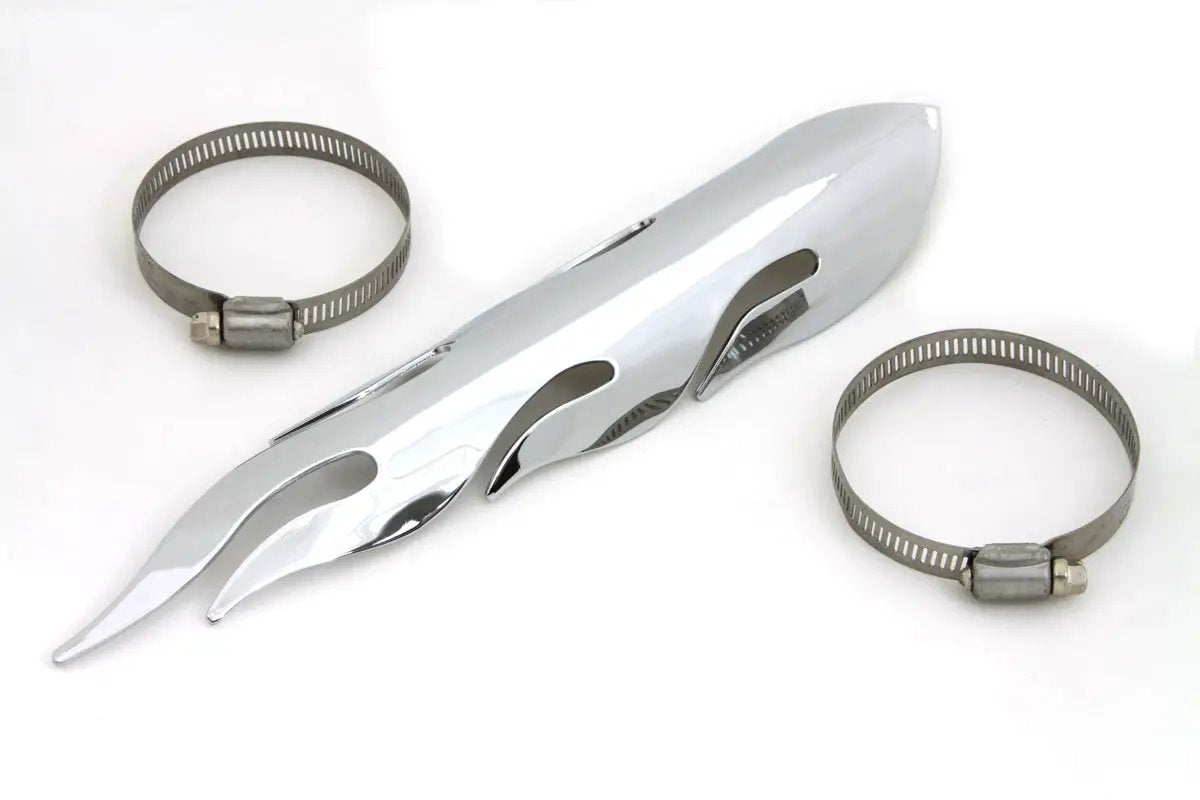 Wyatt Gatling Exhaust Heat Shield Flame Style for 2-1/4 Inch Pipe Sets by Wyatt Gatling