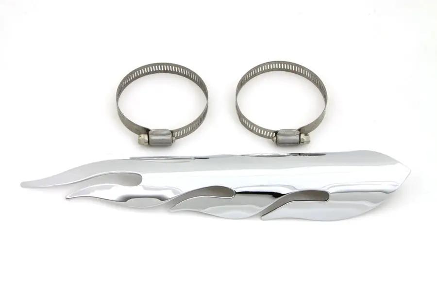 Wyatt Gatling Exhaust Heat Shield Flame Style for 2-1/4 Inch Pipe Sets by Wyatt Gatling