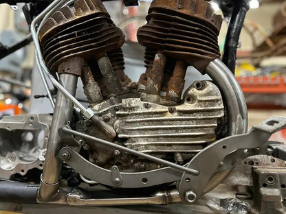 V-Twin 45 Inch Exhaust Header Set for Harley Davidson WL - Raw Finish by V-Twin