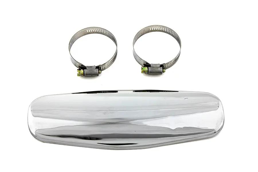 V-Twin Replica 9 Inch Chrome Spoon Style Heat Shield for Exhaust Pipes by V-Twin