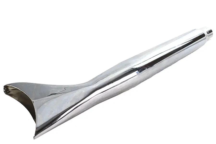Wyatt Gatling Chrome Tapered Fishtail Muffler 27 Inch with Baffles by Wyatt Gatling