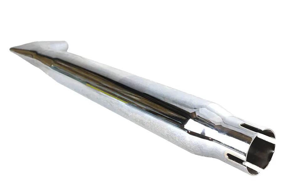 Wyatt Gatling Chrome Tapered Fishtail Muffler 27 Inch with Baffles by Wyatt Gatling