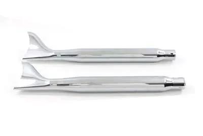 V-Twin Chrome Tapered Fishtail Muffler Set - 27 Inch by V-Twin