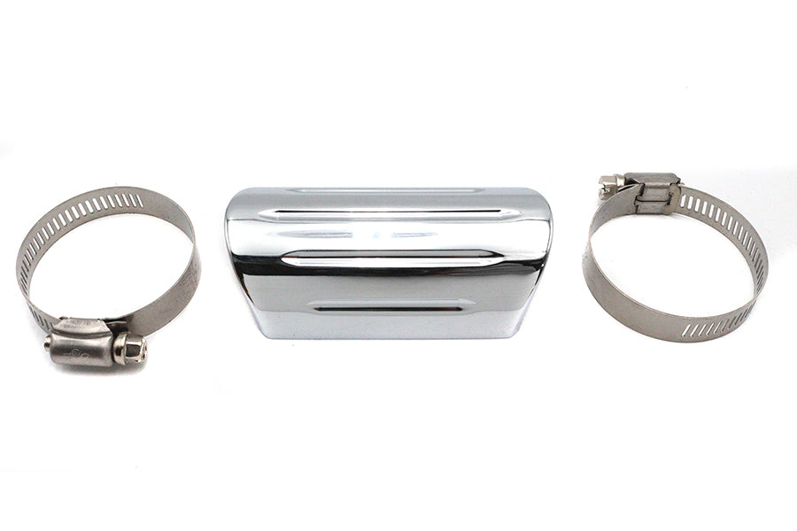 V-Twin 14-0579-4 Chrome Universal 4-Inch Groove Exhaust Heat Shield