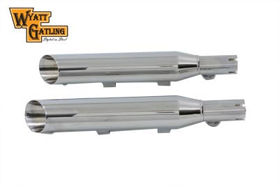 Wyatt Gatling Side Slash Slip-On Muffler Set Chrome for Harley Davidson XL Models