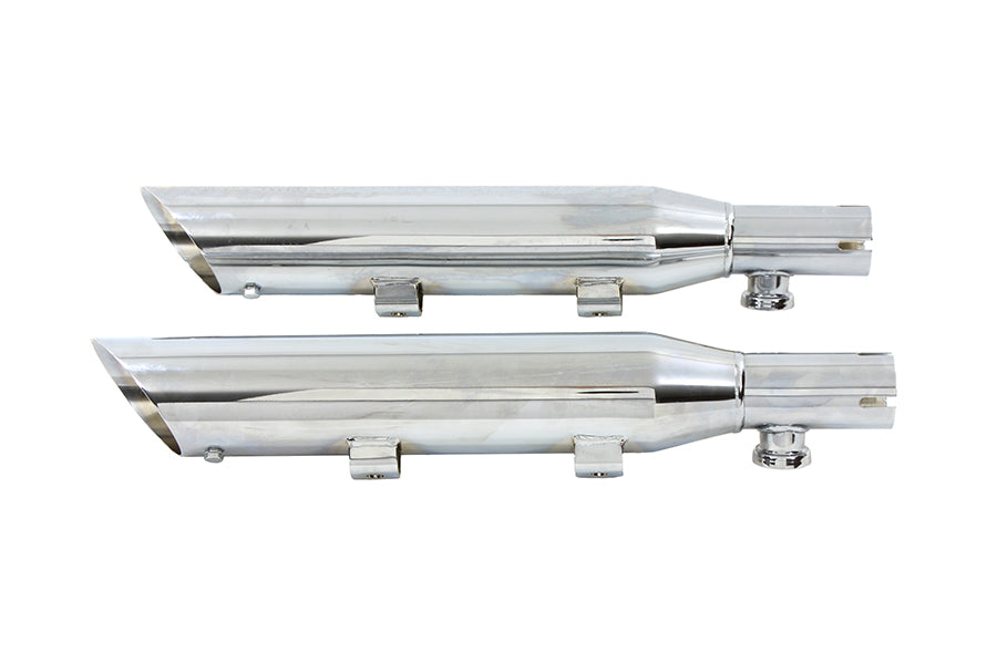 Wyatt Gatling Down Slash Slip-On Muffler Set Chrome for Harley Davidson XL (2007-2013)