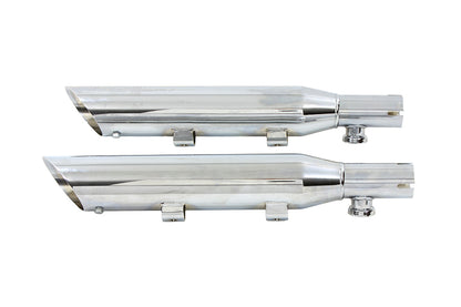 Wyatt Gatling Down Slash Slip-On Muffler Set Chrome for Harley Davidson XL (2007-2013)
