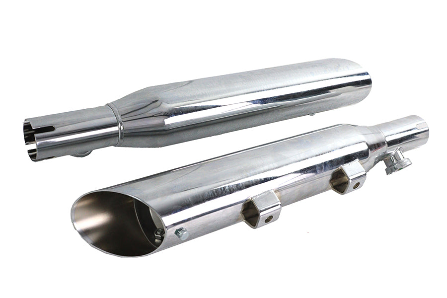 Wyatt Gatling Down Slash Slip-On Muffler Set Chrome for Harley Davidson XL (2007-2013)