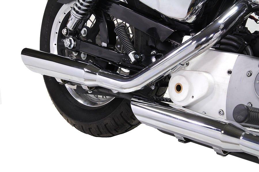 Wyatt Gatling Down Slash Slip-On Muffler Set Chrome for Harley Davidson XL (2007-2013)
