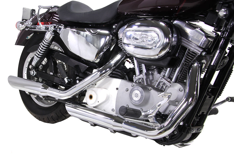 Wyatt Gatling Down Slash Slip-On Muffler Set Chrome for Harley Davidson XL (2007-2013)