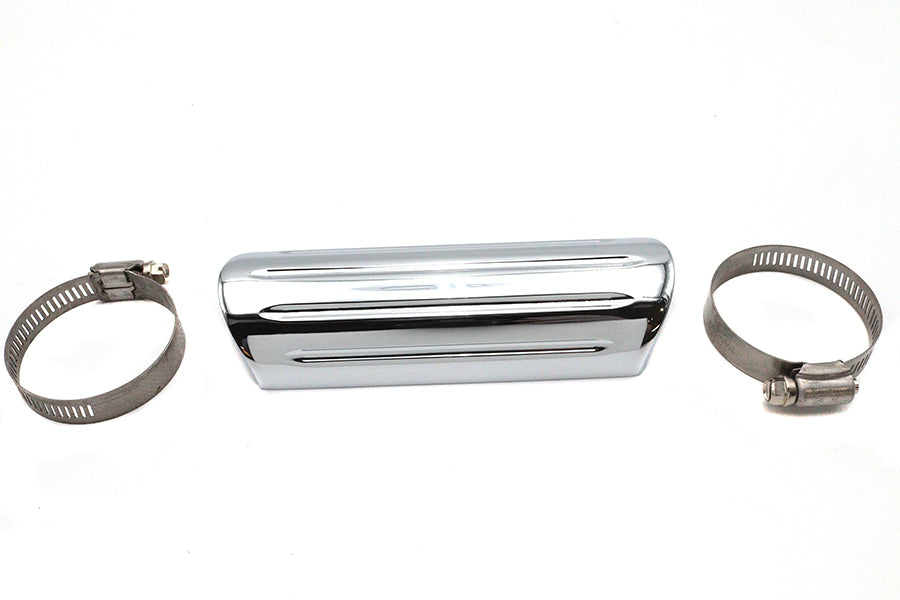 V-Twin 14-0579-6 Universal 6-inch Chrome Groove Style Exhaust Heat Shield Set