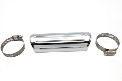 V-Twin 14-0579-6 Universal 6-inch Chrome Groove Style Exhaust Heat Shield Set