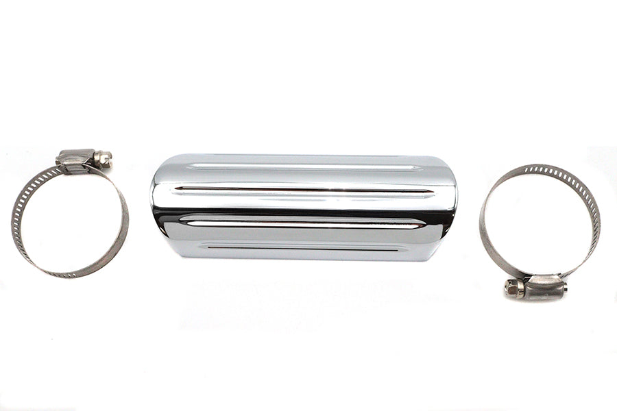 V-Twin 14-0579-6 Universal 6-inch Chrome Groove Style Exhaust Heat Shield Set