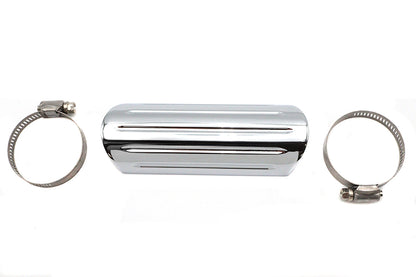 V-Twin 14-0579-6 Universal 6-inch Chrome Groove Style Exhaust Heat Shield Set