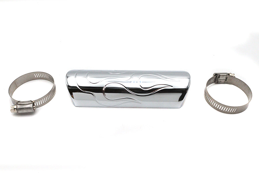 V-Twin Chrome 6-Inch Flame Style Universal Heat Shield Set, Part #14-0580-6