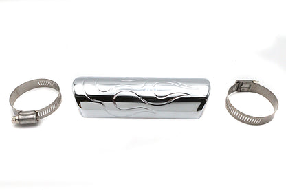 V-Twin Chrome 6-Inch Flame Style Universal Heat Shield Set, Part #14-0580-6