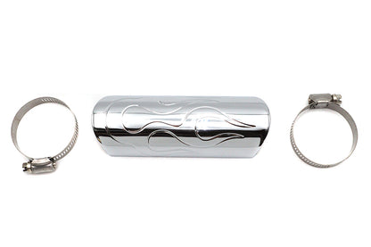 V-Twin Chrome 6-Inch Flame Style Universal Heat Shield Set, Part #14-0580-6