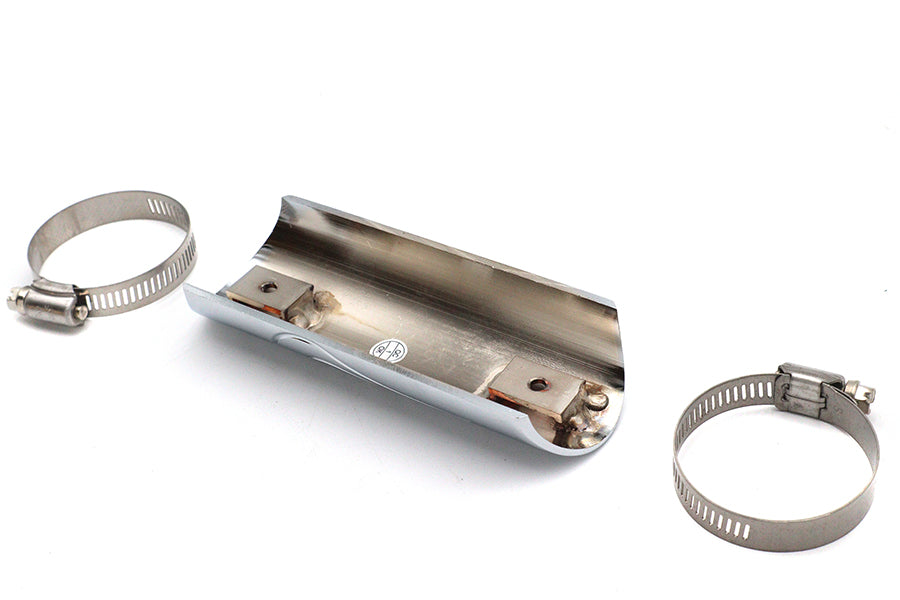 V-Twin Chrome 6-Inch Flame Style Universal Heat Shield Set, Part #14-0580-6
