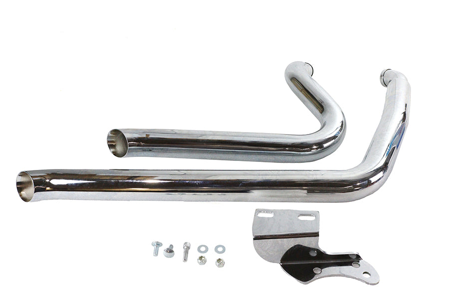 Wyatt Gatling Exhaust Drag Pipe Set Side Sweep for Harley Davidson FXD (1995-2004)