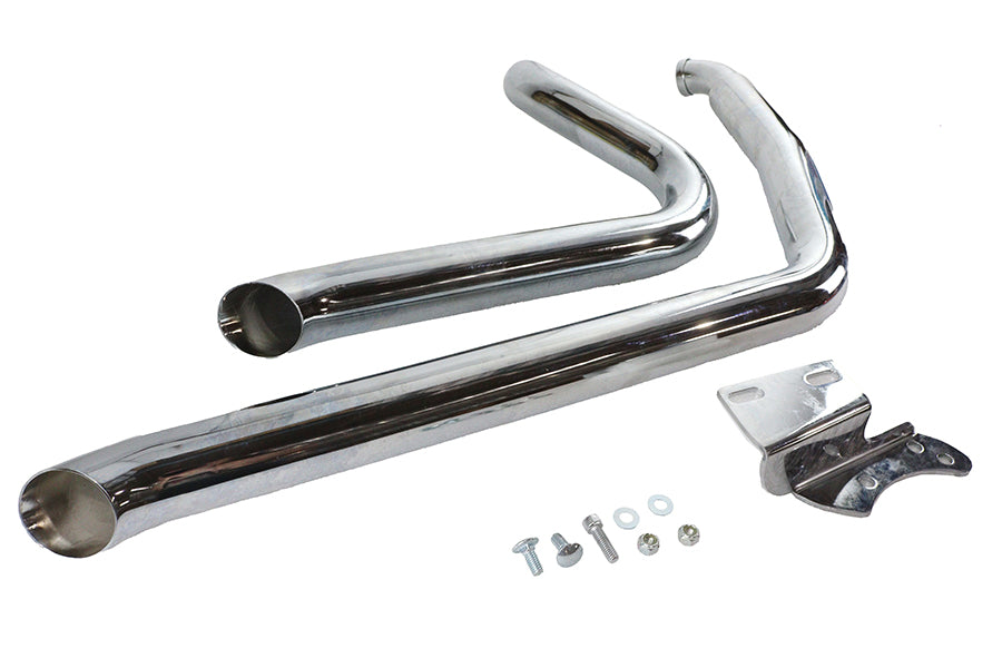 Wyatt Gatling Exhaust Drag Pipe Set Side Sweep for Harley Davidson FXD (1995-2004)