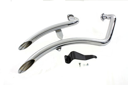 Wyatt Gatling XL Exhaust Drag Pipe Set Chrome for Harley Davidson XL (1986-1995)