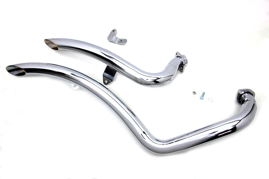 Wyatt Gatling Exhaust Drag Pipe Set Curvado for Harley Davidson XL (2004-2013)