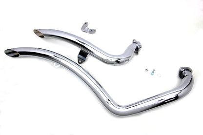 Wyatt Gatling Exhaust Drag Pipe Set Curvado for Harley Davidson XL (2004-2013)